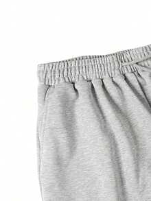 HEYKESON Unisex Loose Fit Wide Leg 3/4 Sweatpants, Casual Sports Shorts - Light Grey - View 7