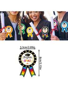 8pcs/Pack Graduation Season Badge Envelope Stickers, Paper Sticker Set, DIY Self-Adhesive Badge Stickers Envelope Stickers - Multiple Styles - View 2