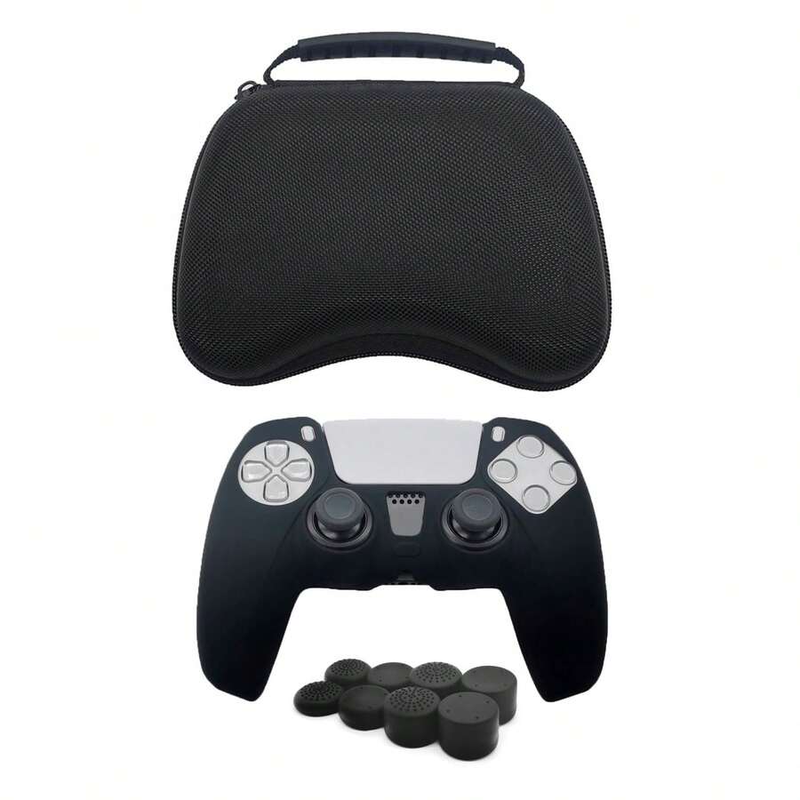1 Set: Controller Silicone Cover + 8pcs Joystick Caps + 1 Controller Storage Bag, Anti-Slip, Anti-Drop, Anti-Dust, Anti-Scratch, Enhanced Gaming Experience - View 1
