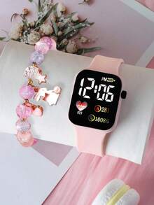 Fashionable Children's Wristwatch, Pony Bracelet, Holiday Gift, Suitable For Students, Electronic Watch, Children's Multifunctional Watch, Fashionable And Versatile, Simple Touch Screen, Unisex Watch - Multicolor - View 12