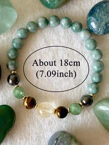 Women's Prosperity Bracelet: Jade, Tiger Eye Crystal Gemstone Beaded Bracelet, Abundance, Good Luck, Success Yoga Meditation Jewelry Gifts For Women Men - Multicolor - View 5