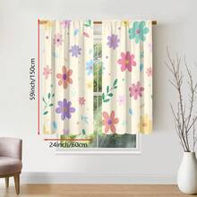 2pcs Pink Floral Curtains, Rod Pocket Design For Privacy Protection, Suitable For Bedroom, Living Room, Dining Room, Balcony, Tea Room, Basement And Other Home Decor. Birthday Gift, Suitable For All Seasons - Multicolor - View 14