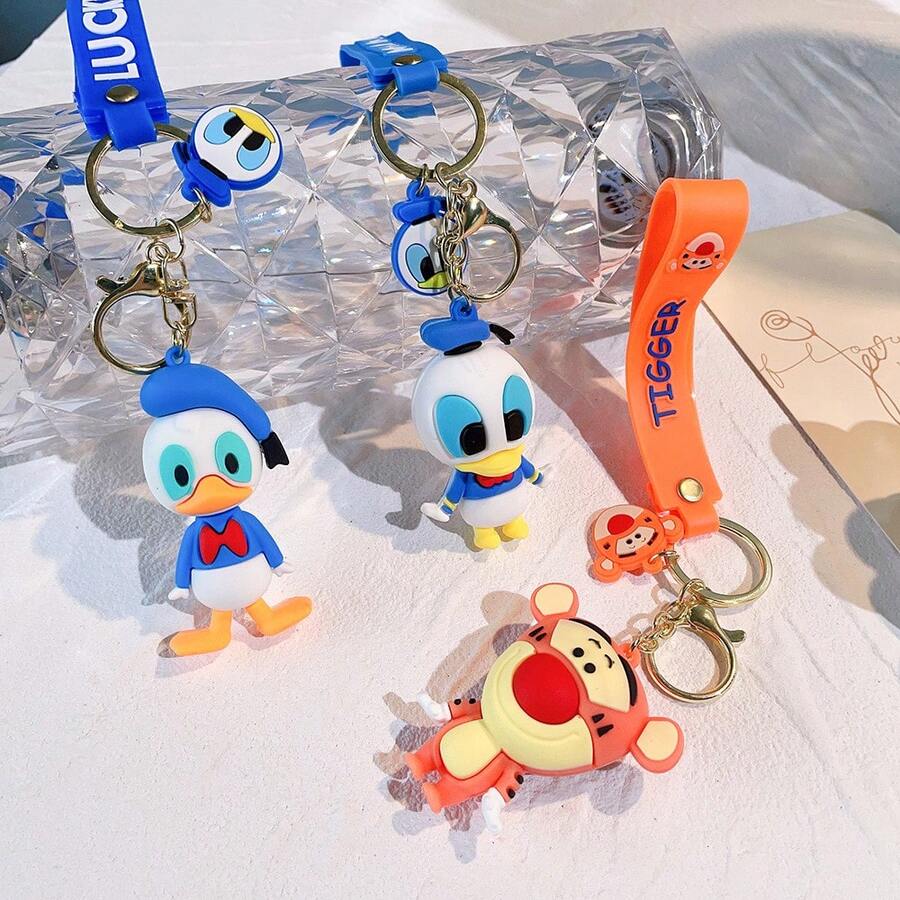 Disney 1 chiếc móc khóa silicon PVC hình hoạt hình dễ thương, phụ kiện trang trí túi xách, quà tặng nhỏ - Nhiều màu - Xem 1