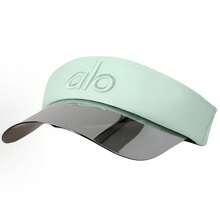 Alo Yoga Logo Sun Visor Hats For Women Wide Brim UV Protection Adjustable Large Golf Beach Cap Packable Travel Sport Visor - 薄荷綠 - 查看 3