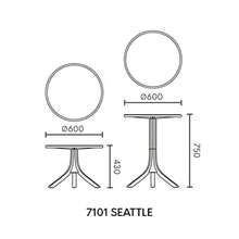 Lagoon Seattle - Mesa Bistró/Lateral de Polipropileno 2 en 1 de 60cm - Altura Ajustable 75 y 43 cm Café - C y f - Ver 3