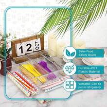 12/6/1 pieza Organizador de cajón transparente largo mejorado, 9 X 3 X 2 pulgadas (aproximadamente 22,8 X 7,5 X 5,5 cm), con almohadilla antideslizante de silicona, adecuado para escritorio de oficina, suministros de cocina, cosméticos y almacenamiento de baño - A - Ver 3