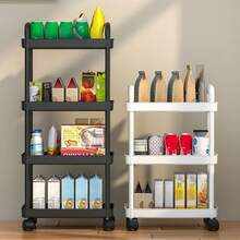 Multi-Layer Rolling Storage Cart - Compact Space-Saving Design, Sturdy Plastic Construction, Suitable For Kitchen, Bathroom, Bedroom, Office, Warehouse, Garage - Easy To Assemble, Versatile Multi-Layer Shelf, Household Storage Rack, Requires Manual Assembly - Car Storage Rack/Black - View 10
