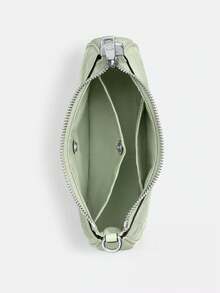 Coach 20cm Terry Mini Crossbody Bag With Heart-Shaped Pendant, Adjustable Strap Shoulder Handbag - Mist Green - View 3