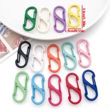 10pcs Colorful S Carabiner Clips Spring Loaded Quick Hook Keychain Backpack Bag Charm DIY Craft Accessories 14x33mm - Buckle - View 6