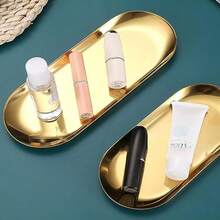 1个椭圆形首饰托盘，也可作甜点托盘、烧烤托盘或餐盘，采用金色不锈钢材质，适合家居首饰展示，可作为复活节、母亲节、生日礼物。 - 彩色 - 查看 2