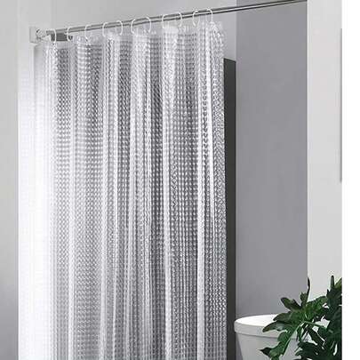 1pc 3D Illusion Cat Eye PEVA Waterproof Shower Curtain, Transparent Aesthetic, Privacy Protection, Modern Design, Suitable For Bathroom In Homestay And Hotel, Metal Grommets And Hooks, Multiple Sizes Available, Can Be Used As Door Curtain, Partition Curtain, Shower Curtain, Window Curtain, Windproof And Waterproof, Easy To Clean, Suitable For All Seasons, Ideal Bathroom Decor