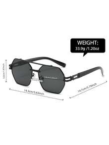 1 Cặp kính râm unisex gọng đôi hình học, chất liệu hợp kim, chống tia UV400, kiểu dáng Y2K, thích hợp đeo hàng ngày. - Nhiều màu - Xem 9