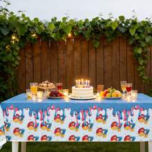1/3 Interesting Number 67 Ice Cream Drip Birthday Tablecloth, Size 108x180 Cm/43x71 Inches, Made Of PE Material, Colorful Party Decor Tablecloth With Sprinkle And Drip Frosting Pattern, Suitable For Birthday And Dessert Theme Parties - View 6