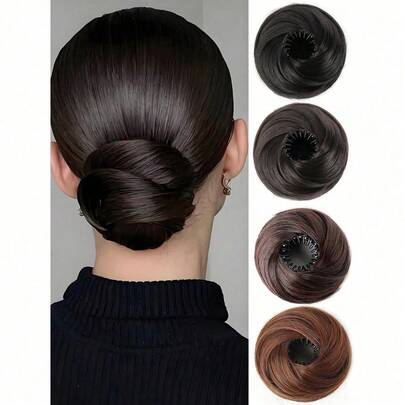 Elegant Women's Bun Hairpiece Hair Extension, 3inch Stretchable Hair Clip Synthetic Wig , High-Temperature Fiber, Versatile For All Hair Types, Secure Fit Design, Hair Accessories Suitable For All Women's Daily Wear And Gatherings