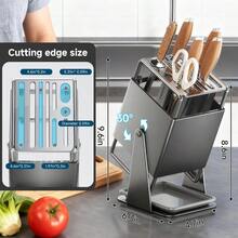 Knife Block, Knife Holder & Roll Bag - Grey - View 4