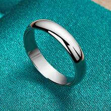 精美925镀银光滑7-10号戒指，女士结婚订婚时尚魅力首饰 - 銀色 - 查看 5