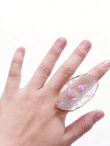 Resin Stone Color Board Rings For Nail Art - Reusable And Adjustable Prop For Nail Photography, Showcasing Unique Designs With Stand, Suitable For Nail Display - Multicolor - View 3