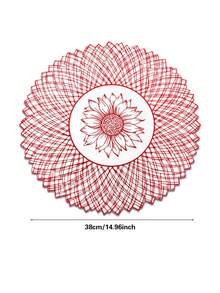 1/4/6pcs Creative Lotus PVC Gold Foil Placemats, Hotel Restaurant Decorative Heat-Resistant Non-Slip Table Mats, Western Style Table Mats For Weddings, Parties, Valentine's Day, Holiday Celebrations, Picnics, Camping, Birthday Banquets, Dining Table Decoration - Multicolor - View 5