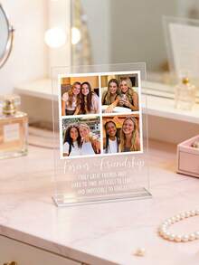 Customized Photo Plaque With Personalized Image And Text, Wooden Or Acrylic Base, Handmade Scratch-Resistant Acrylic Decor For Home, Bedroom, Desktop And Office Display, Unique Personalized Gift - Multicolor - View 7