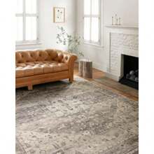 Loloi II Hathaway Collection HTH-05 Steel/Ivory 2'-0" x 5'-0" Accent Rug - 5 x 2 rectangular - Ver 8