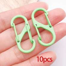 10pcs Colorful S Carabiner Clips Spring Loaded Quick Hook Keychain Backpack Bag Charm DIY Craft Accessories 14x33mm - Buckle - View 17