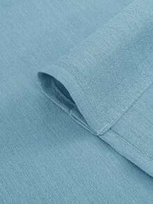 1pc Sheer Curtain, Solid Color Linen-Like Fabric, New Luxury Modern Minimalist Polyester Voile Curtain, Light Filtering, Suitable For Bedroom, Living Room, Balcony, UV Protection, Rod Pocket - Blue - View 9