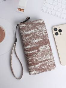 HOVI'S Unisex Long Zipper Wallet - Fabric Material, Large Capacity (Fits Phone), With Wrist Strap, Ideal Daily Organizer & Gift For Men - Khaki - View 3