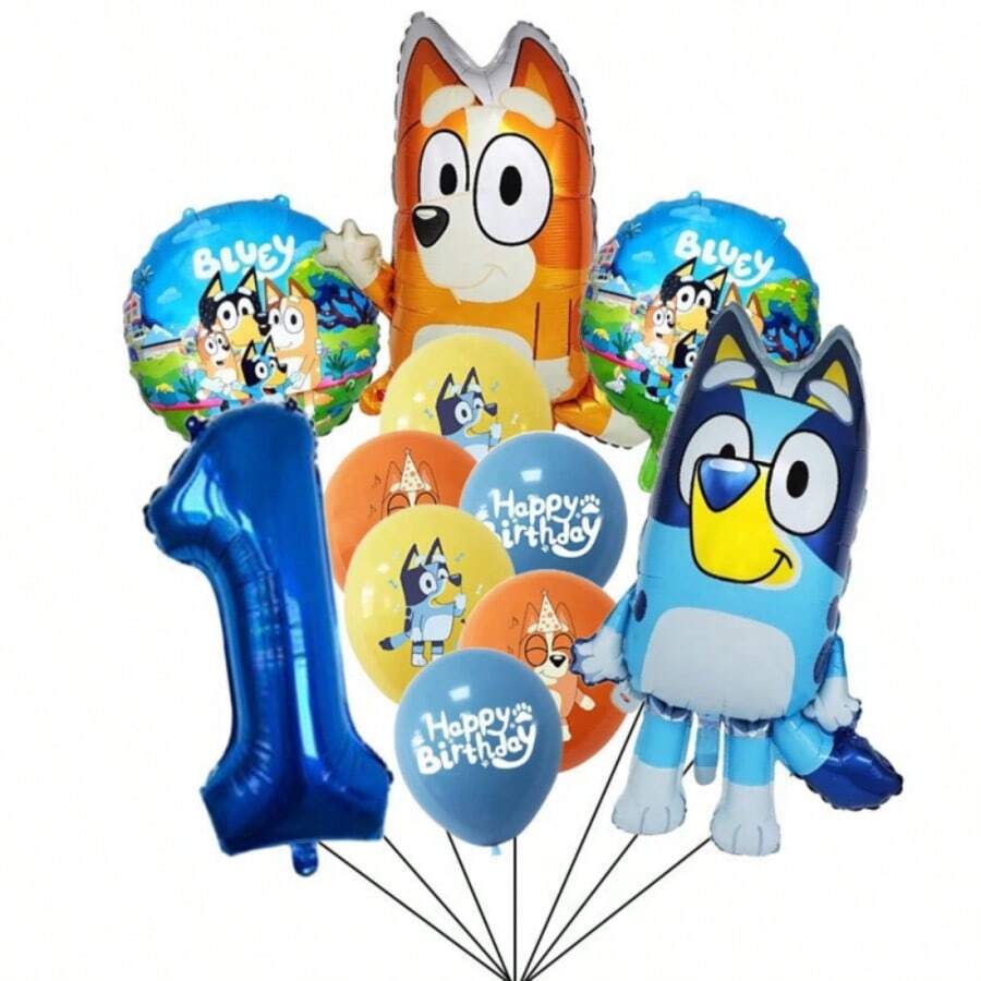 11pcs Theme Birthday Party Decoration Set, Including And Bingo Shaped Foil Balloons, Number Decor, Suitable For Birthday Party And Theme Party - Set - View 1