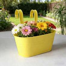 1/5/10个装金属桶花盆 - 乡村风格阳台壁挂式花盆，带把手，室内外花园装饰 - 彩色 - 查看 21
