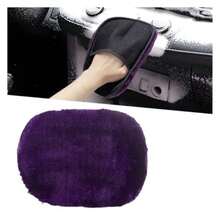 2PCS Purple Soft Plush Non-Scratch Car Wash Mitt High-Density Washing Gloves For Universal Vehicle Exterior Interior Detailing Supplies Cars Trucks SUVs - Purple - 查看 7