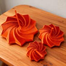 1pc 2026 Newest 3D Printed Octagonal Carrot Tower Decompression Spiral 3D Sensory Decompression Star Toy With Handle Desktop Decor - Multicolor - View 11
