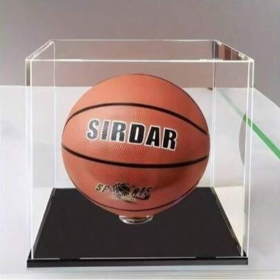 علبة عرض أكريليك عالية الجودة، مناسبة لتذكارات الرياضة - مثالية لعرض كرة السلة وكرة القدم وكرة الجولف وكرة التنس، تأتي مع قاعدة دائرية