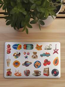 50张复古Y2K风格贴纸，适用于装饰滑板、吉他、行李箱、笔记本电脑、手机壳，DIY涂鸦贴纸 - 彩色 - 查看 4