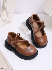 1 Pair New Kids' Solid Color Loafers, Fashion Minimalist Versatile. Please Order 1 Size Up Based On Insole Length For Wide Feet - Brown - View 10