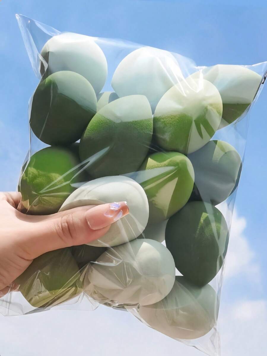 15 Pcs Makeup Sponge Puff Gourd Water Drop Beveled Random Shape Random Color Makeup Tools For All Skin Types - Nhiều màu - Xem 1