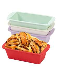 1/2 khay nướng hình chữ nhật bằng silicon, chống dính, dễ lấy bánh ra, thích hợp để nướng bánh mì, bánh nướng, bánh brownie, chất liệu silicon mềm, có thể dùng làm khuôn nướng bánh mì, khay nướng bánh mì, khuôn bánh brownie. - Nhiều màu - Xem 8