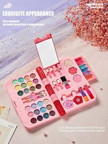 Children's Day Best Gift Washable Kids Makeup Kit For Little Girls - Real Cosmetic Play Set With Mirror, Case, And Beauty Dress-Up Toys, Perfect Birthday Gift - 粉色 - 查看 3