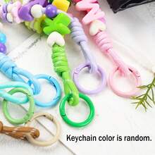 1pc Customized Colorful Letter Bag Charm, Multi-Color Beaded, Floral Keychain, Personalized Handmade Gift For Friends And Family - Colorful Keychains - View 5
