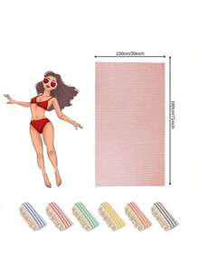 Toalha turca de praia/piscina com franjas e listras amarelas - 360g, superabsorvente e de secagem rápida, não desbota e não solta fiapos, macia e suave para a pele, toalha de viagem ultraleve e macia em poliéster, adequada para praia, piscina, banheiro, academia e outras ocasiões - 100*180cm - Listras Amarelas - Ver 7