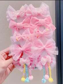 10个蝴蝶花朵发夹（无包装卡） - 彩色 - 查看 5