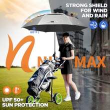 UV Potection Golf Umbrella 51/54/62/68 Inch UV Umbrellas for Sun Blocking Large Windproof for Rain - PlataNegro - Ver 3