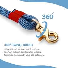 Nylon Rope Dog Leash Reflective Handmade Braided Strong Dog Lead Heavy Duty Rope Leash for Medium Large Dogs 5 FT - 3/5" Blue - Azul - Ver 3