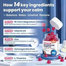 VEV 14-In-1 Magnesium Gummies |   Mixed Berry, With Ashwagandha & L-Theanine - 90顆軟糖 - 查看 4