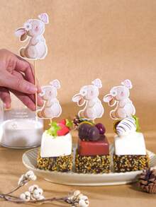 13 件/26 件可爱兔子蛋糕装饰，蝴蝶兔蛋糕装饰品，适合迎婴派对、生日派对、蛋糕装饰用品 - 兔子蛋糕裝飾 - 查看 8