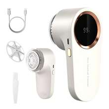 便携式脱毛器，USB充电式织物修剪器，带电量显示，适合居家和旅行，圣诞礼物，织物护理，服装美容，手持式设备，时尚修剪器，高品质刀片，耐用设计，多模式修剪器，精美礼品，时尚爱好者的必备品 - 彩色 - 查看 14