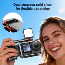 For Osmo Action 6 PULUZ Metal Camera Cage Expansion Adapter With Handle Grip (Titanium) - View 5