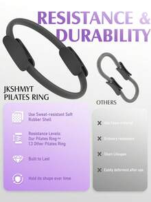 JKSHMYT Pilates Ring Fitness Circle For Women, Pilates Equipment – 14.5" Home Magic Exercise Workout, Better Me Pilates Essentials Starter Set For Beginners Toning Shape Full Body - Black - View 6