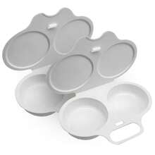 2 piezas Cocedor de huevos para microondas. No eléctrico, hecho de plástico PP resistente al calor, tazas de huevo de doble capa con base aislada, herramienta de cocina para el desayuno que ahorra espacio, adecuada para uso en el hogar, la oficina y la residencia estudiantil - Utensilio de cocina fácil de limpiar con mango resistente y utensilios de cocina duraderos. - Multicolor - Ver 10