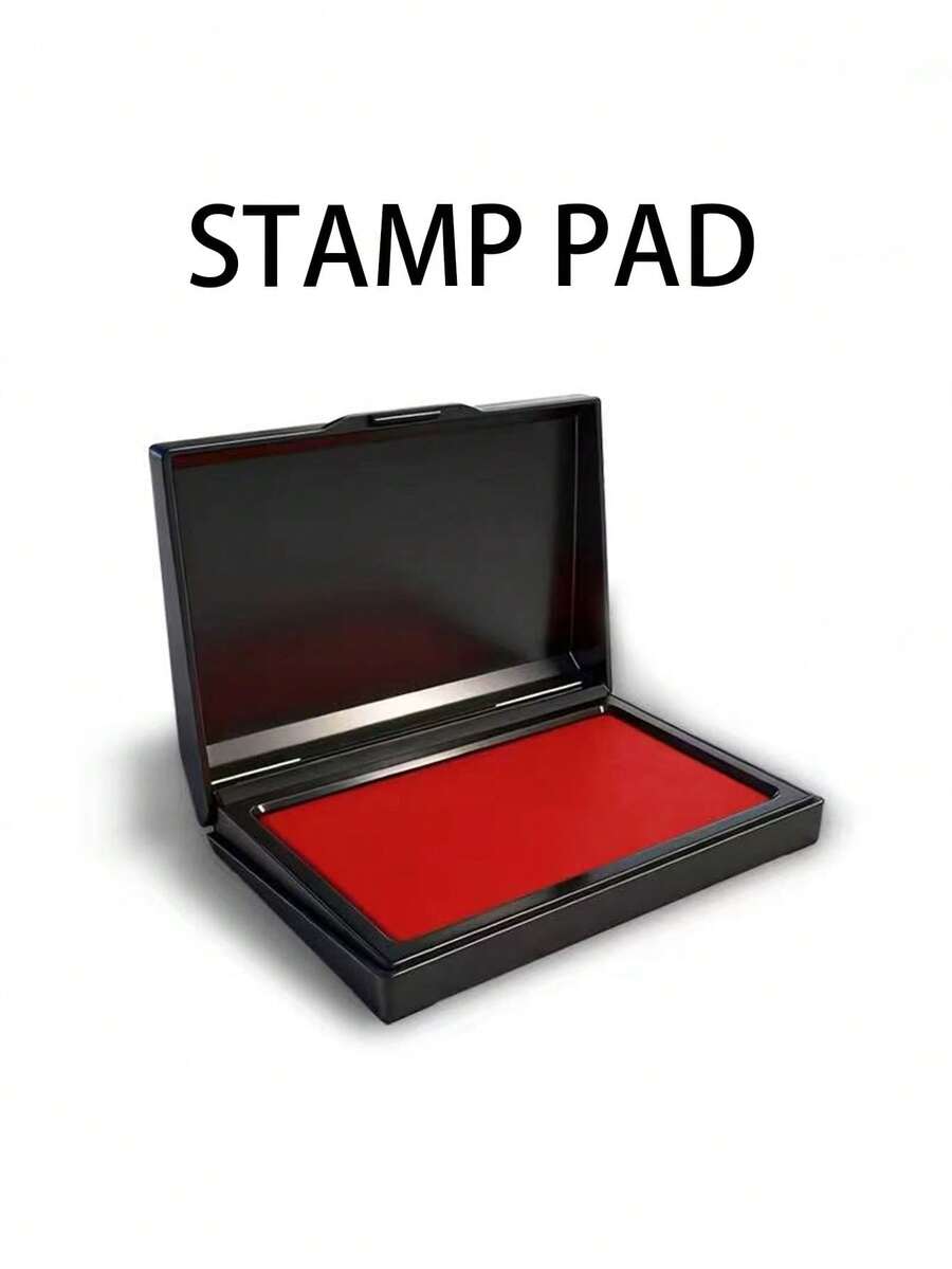 Quick-Drying Ink Pad, Rectangular Red Fast-Drying Ink Pad, Fingerprint Box, Financial Office Stamp Pad, Bank Blue/Black Ink Pad