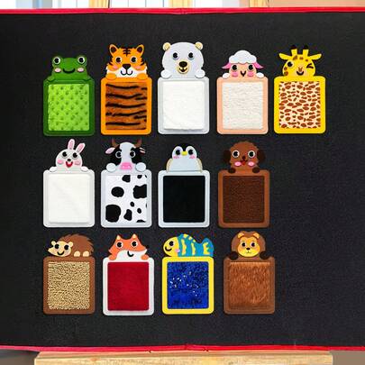Quixorblex Animal Themed Tactile Felt Board, Tactile Exploration Felt Pieces, Classroom Sensory Learning Materials, Multi-Texture Felt Sensory Panels, Reusable Sensory Tools, Educational Sensory Products, Office And Classroom Sensory Decor, Tactile Perception Training Tools